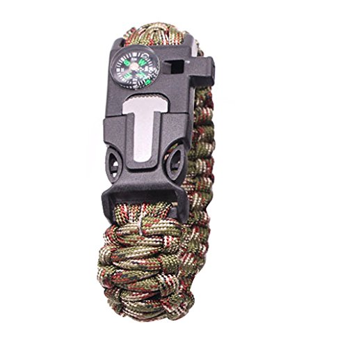 Nema Survival Bracelet Flint Fire Starter Gear with Compass - Mixed Green (B07X25B4CK) Amazon Price History, Amazon Price Tracker