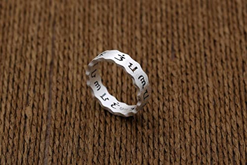 Bague fine en argent sterling S925 ajustable à surface mate