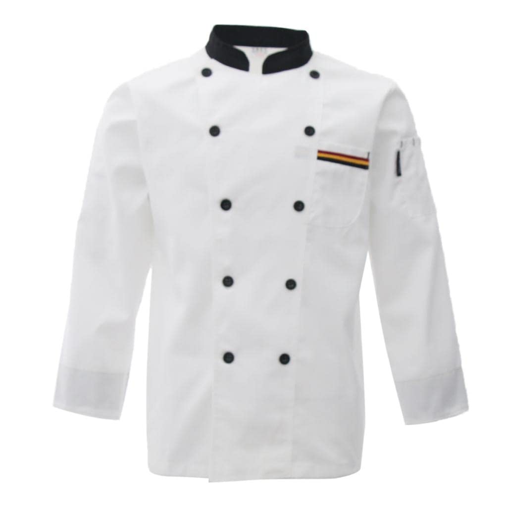 Wowobjects® Unisex Chefs-Uniform Long Sleeve Double-Breasted Men Women Chef Coat White XXL
