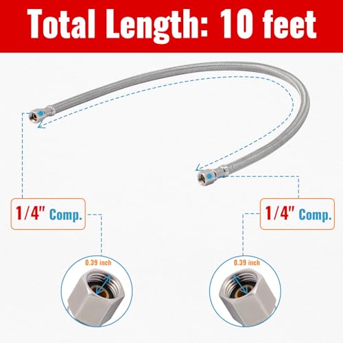 Image of SUNGATOR 10 FT Fridge Water Line, 1 /4 inch Comp x 1 /4 inch Comp Ice Maker Hose