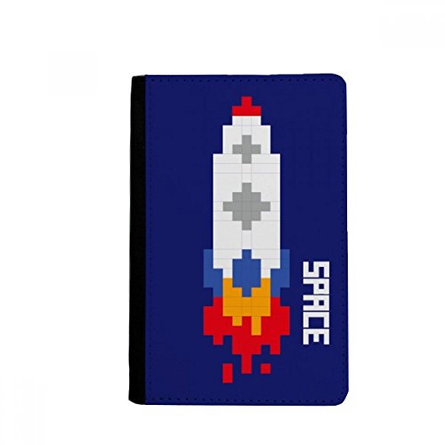 Space Ship Rocket Fire Universe Pixel Passport Holder Notecase Burse Wallet Cover Card Purse