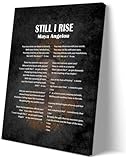 Matniger Still I Rise Wall Art Poem Poster Framed Inspirational Quotes Wall Art Prints Poetry Canvas Painting for Living Room Wall Decor 12x18inches