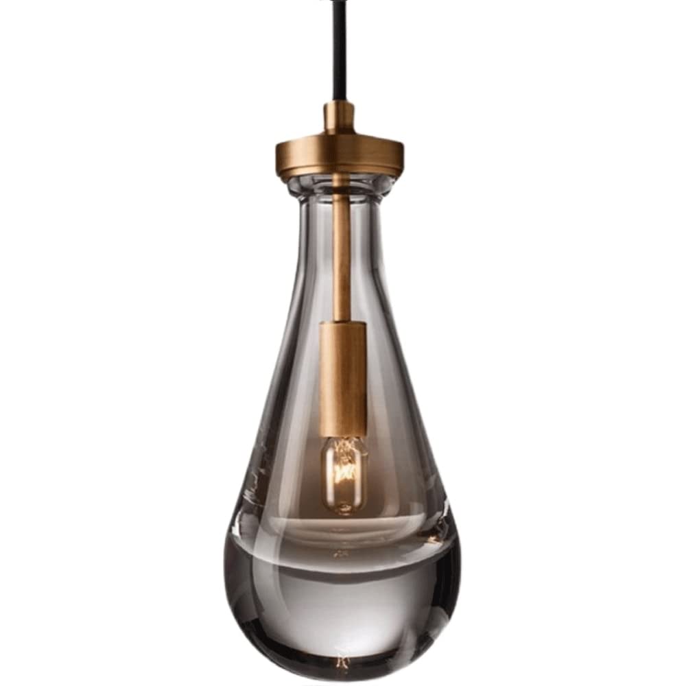 KiLoom E14 Clear Glass Bedroom Bedside Pendant Lamp Waterdrop Crystal Chandelier Post-Modern Pendant Lightsfor Restaurant Bar Villa Duplex Staircase