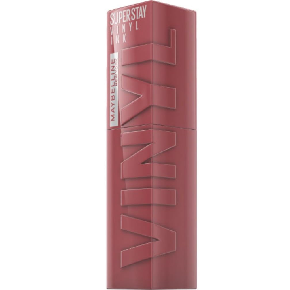 Maybelline New York Tinta Labbra a Lunga Tenuta Superstay Vinyl Ink, Per un Effetto Vinilico fino a 16H, Finish Luminoso e Senza Sbavature, Formula Vegana, Tonalità: 40 WITTY