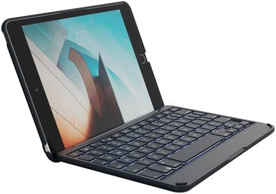 ZAGG Folio - Bluetooth Tablet Keyboard - Backlit with 7 Colors - Made for Apple iPad Mini 5 (7.9") - Charcoal