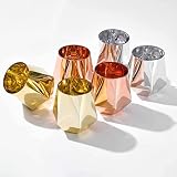 JBHO Stemless Wine Glasses Set of 6, Anti-pour Cups, 10Oz Diamond Shaped Unique Wine Glass with Gift
