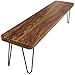 FineBuy Panca da Pranzo 120 cm Legno Massello Sheesham/Metallo Stile Moderno | Sala da Pranzo a Panca Marrone | Panca da Cucina Panca da Tavolo da Pranzo
