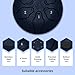 Rain drum for outside, 3 inches 6 Notes Steel Tongue Musical Instrument Drum Rain Chime for garden instrumental,chakra drum kit with music book(Navy Blue)