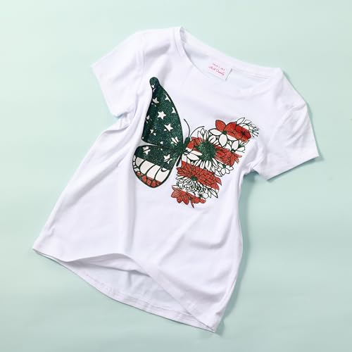 Image of 4th of July Shirts for Girls Patriotic American Flag Kids Clothing