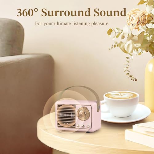 Image of PRUNUS Bluetooth Speaker, Mini Wireless Bluetooth Speaker,Cute Support USB /TF Card /AUX for Kitchen Desk Bedroom Office Party Outdoor(Pink)