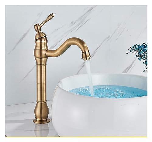Robinet mitigeur chaud et froid court en laiton style antique luxueux pour lavabo rétro