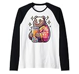 Bär Bubble Boba Tea Anime Cute Kawaii Raglan