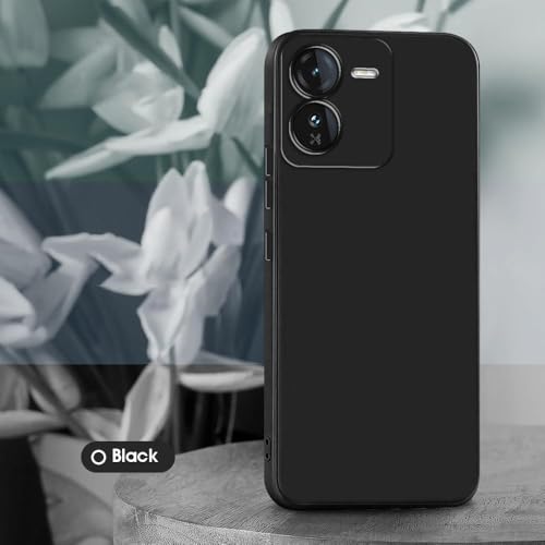 Image of Back Cover for iQOO Z9 5G | Full Camera Protection | Premium Liquid Silicon Case | Flexible Bumper Case for iQOO Z9 5G (Black)