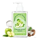SURORAIN Green Apple Body Wash 10.14 Fl. Oz, Nourishing & Moisturizing Body Wash for Dry Skin, Gentle Cleanser, Natural & Organic Ingredients,For Sensitive Skin, Refreshing Green Apple Scent, Unisex