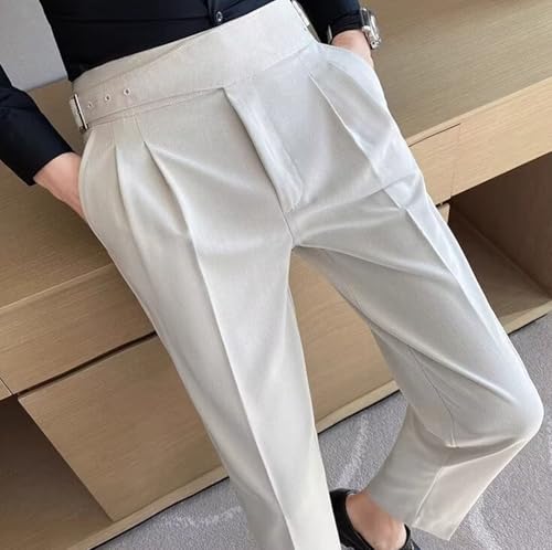 Slim Fit Dress Pants for Men Lightweight Business Casual Trousers with Elastic Waistband for Work and Formal Wear3
