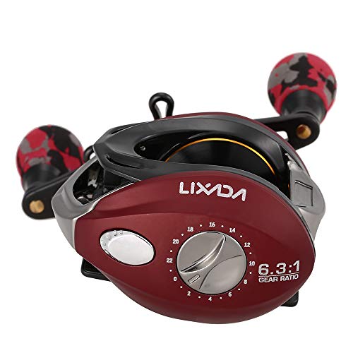 Lixada 10 + 1 rolamentos de esferas Baitcasting Reel 6.3: 1 Relação de engrenagem Leve e suave carre