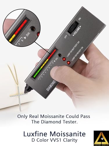 Moissanite Cross Necklace for Women, 925 Sterling Silver Diamond Crucifix Pendant, 14K White Gold Plated Iced Out Jesus Christian Jewelry, Birthday Wedding Christmas Gift (17+2.5” Adjustable Chain, with Box)3