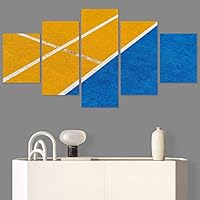 SIGNWIN 5 Panel Canvas Wall Art Modern Art Abstract Closeup Colorful Cool Geometric Minimalist Mixed Media Multicolor Patterns for Home Decorations Ready to Hang - 60