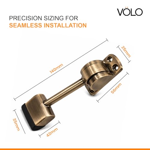 Image of Volo Powerful Working Antique Door Stopper Sqaure with Screws for Home, kitches and Offices (Color : Antique)