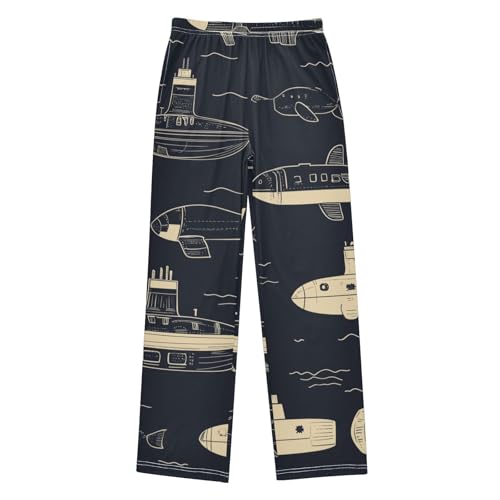 ZZXXB Submarines Boys Long Pants Soft Trousers Elastic Waist Kids Lounge Bottoms with Pockets S-XL