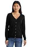 Cierre: cierre de botón C&A Chaqueta de punto para mujer, color liso, Negro , XS