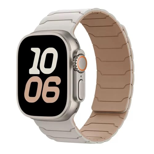 Image of Printme Silicone Sport Magnetic Band Compatible with Apple Watch 42 mm 44 mm 45 mm 46 mm 49 mm, Adjustable Strap for iWatch Series SE Series 1-8, Ultra 2 /3