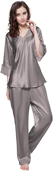Amazon | [LilySilk] リリーシルク レディースパジャマ シルクパジャマ 