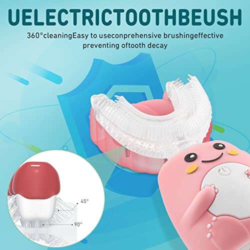 Kids Electric Toothbrushes, U Shaped Ultrasonic Toothbrush, Rechargeable Kids Toothbrush W/Smart Timer, 3 Brush Heads Replacement, 3 Clean Modes, Ipx7 Water Resistant For Child 7-13 #TOP3