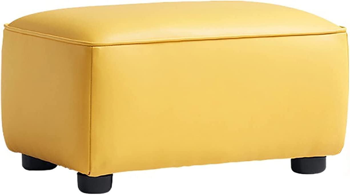 Repose-pieds rectangulaire en similicuir D 20x12x10" | Petit banc de salon solide et confortable