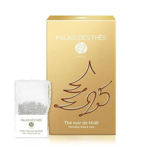 Palais des Thés Black Tea - Holiday Collection Organic N°25 Blend with Citrus & Spices - Premium Tea Bags, Serves 20 Cups