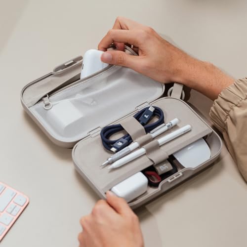 Image of DailyObjects Sand Park Tech Organiser | Travel Digital Accessories Storage Bag | Compact Travel Case for Camera Cables, Chargers, Memory Cards & Accessories | Durable & Stylish Storage Pouch
