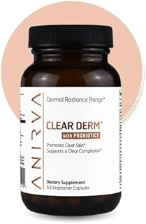 Clear Skin Supplement with Zinc & Probiotics for Adults – Supports Hormonal Acne, Breakouts & Rosacea – Acne Pills for Clearer Complexion – Anirva ClearDerm