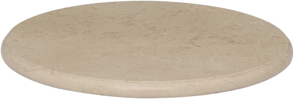 Cream Round Marble Table Top 19.7x19.7x1 inch Dining Tabletop Replacement for Indoor Outdoor Bistro Coffee Workbench Desk RV Garden Restaurant