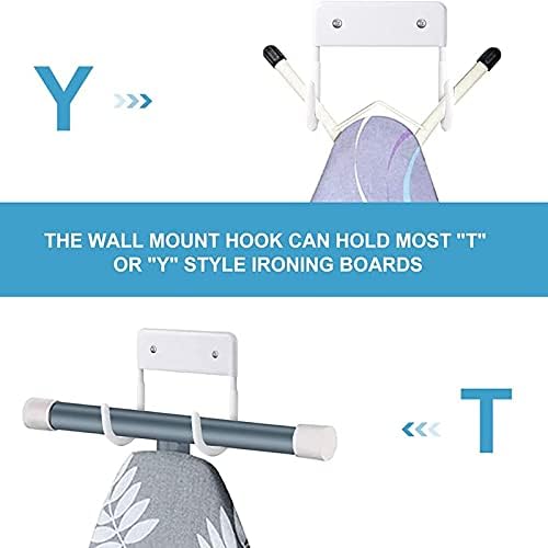 Miniatura 2 de Percha para tabla de planchar, gancho para tabla de planchar, soporte montado en la pared y tabla de planchar pequeña (blanco mate)