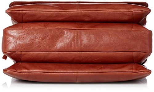 Visconti Leather Flapover Business Case Briefcase, Brown, One Size
