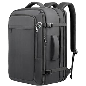Carry on Backpack for 1-10 Days Trips, Extra Large 40L-50L Travel Backpack TSA Approved, Expandable Laptop Bagpack, Water Resistant Bag Compatible with 17.3 inch Laptops, Black