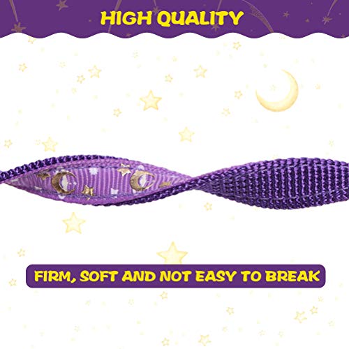 Breakaway Cat Collar With Bells - 3 Pack Charming Luminous Safe Adjustable Moon Pattern Kitten Collar Personalized With Star Pendant, Glow In The Dark #TOP3