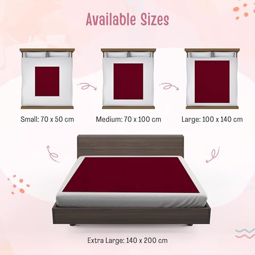 LuvLap Instadry Anti-Piling Fleece Extra Absorbent Quick Dry Sheet for Baby, Baby Bed Protector, Waterproof Baby Sheet, Small Size 50x70cm, Pack of 1, Maroon
