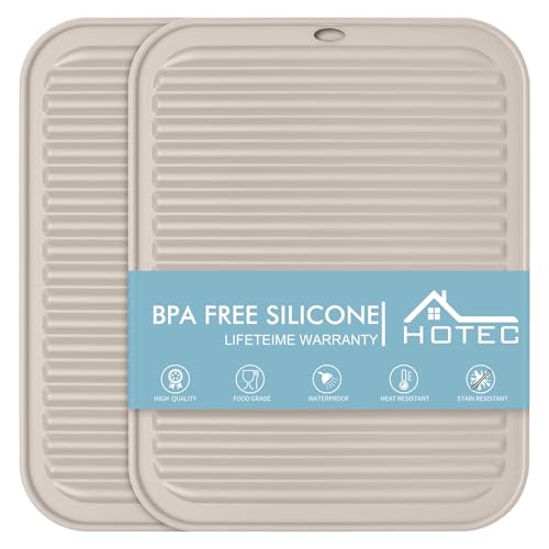 HOTEC 446℉ Heat Resistant Silicone Trivets, Hot Pot Holder Rest,