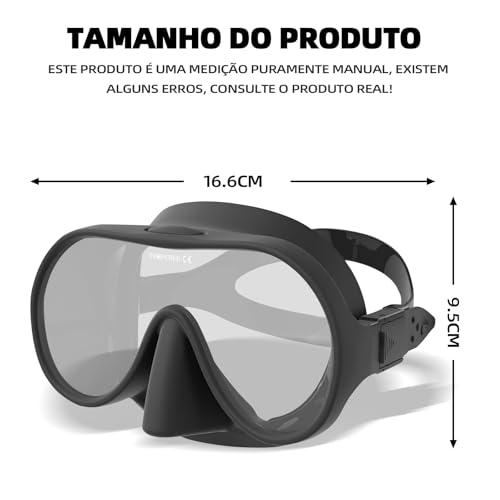 Máscara de Mergulho Profissional, Antiembaçante, À Prova D'água, Visão Ampla HD, Proteção Nasal