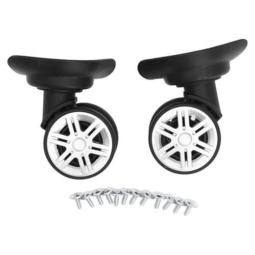 1 Pair Luggage Suitcase Wheels Replacement, Suitcases Wheel Spare Part Black 360 Degree Trunk Wheels Universal Suitcase Castor for Trolley Luggage