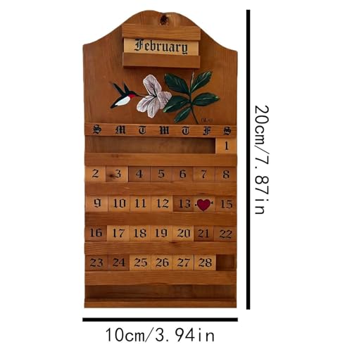 Calendario de pared perpetuo reutilizable de madera accesorio moderno de hogar para salón