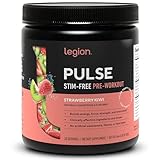 LEGION Pulse Pre Workout Supplement - All Natural Nitric Oxide Preworkout Drink Creatine Free Naturally Sweetened Beta Alanine Citrulline Alpha GPC - Caffeine Free Strawberry Kiwi Pre Workout Powder