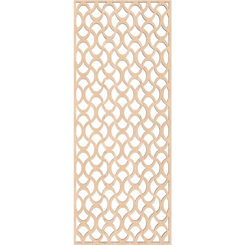 Image of Resort Decorative Pierced Fretwork Wood Wall Panels, 13 3 /8 inchW x 34 3 /8 inchH x 3 /8 inchT, Red Oak