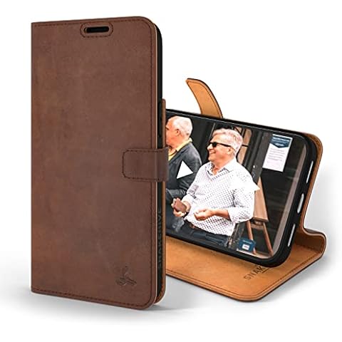 Snakehive iPhone 14 Pro Max Leather Case | Genuine Leather Wallet Phone Case with Card Holder | Flip Folio Case/Cover with Stand | Compatible with iPhone 14 Pro Max | (Brown) Cover
