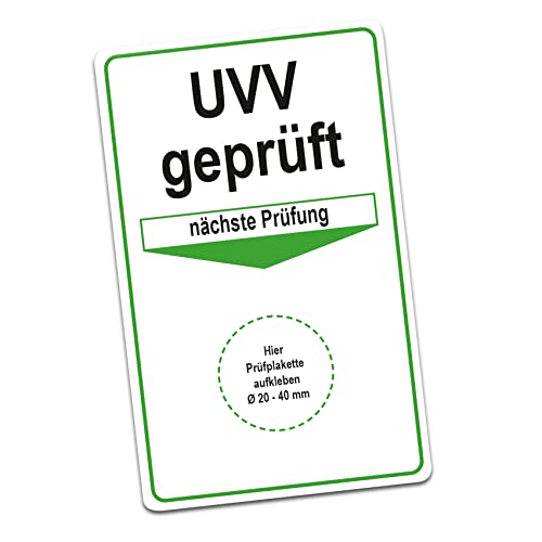 Aufkleber Set UVV geprüft nächste Prüfung Plaketten Grundplaketten Prüfplaketten 2022-2027 Prüfetiketten PVC Vinyl Folie selbstklebend R179 (10 Stück, Grundplaketten)