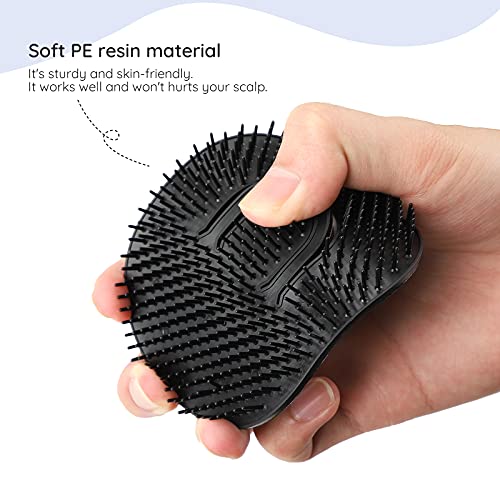 Scalp Massage Brush, Segbeauty 6 pcs Shampoo Brush Floral Shower Comb, Classic Hairdresser Hair Comb, Pocket Hairbrushes Set, Head Massage Brush for Hair Growth Beard Brush Pet Grooming Brushes Black - Thumbnail 4
