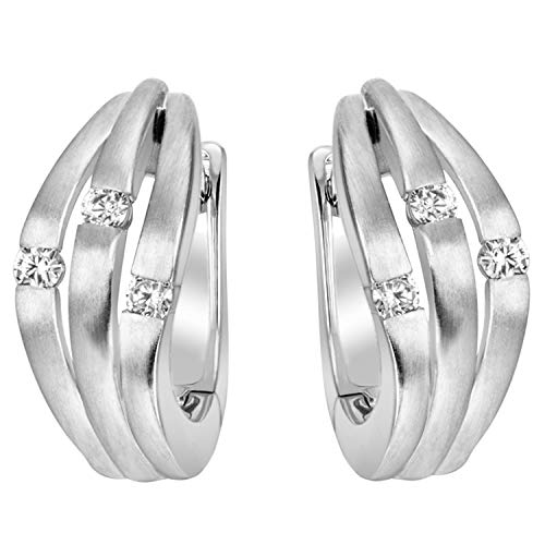 Creolen aus Weißgold mit 6 Diamanten von Jobo