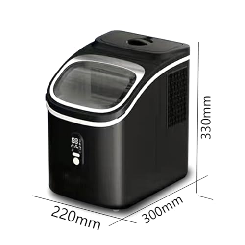 CAOJS Kleine Eismaschine, Tragbare Eiswürfelmaschine Mit LCD-Display Und Abnehmbarem Wassertank, 20kg/Tag, 24H Timer, Selbstreinigende Eismaschine, Effiziente Kältesperre Für Zuhause, Büro, Party