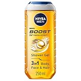 NIVEA MEN BOOST Shower Gel (250 ml), Moisturising...